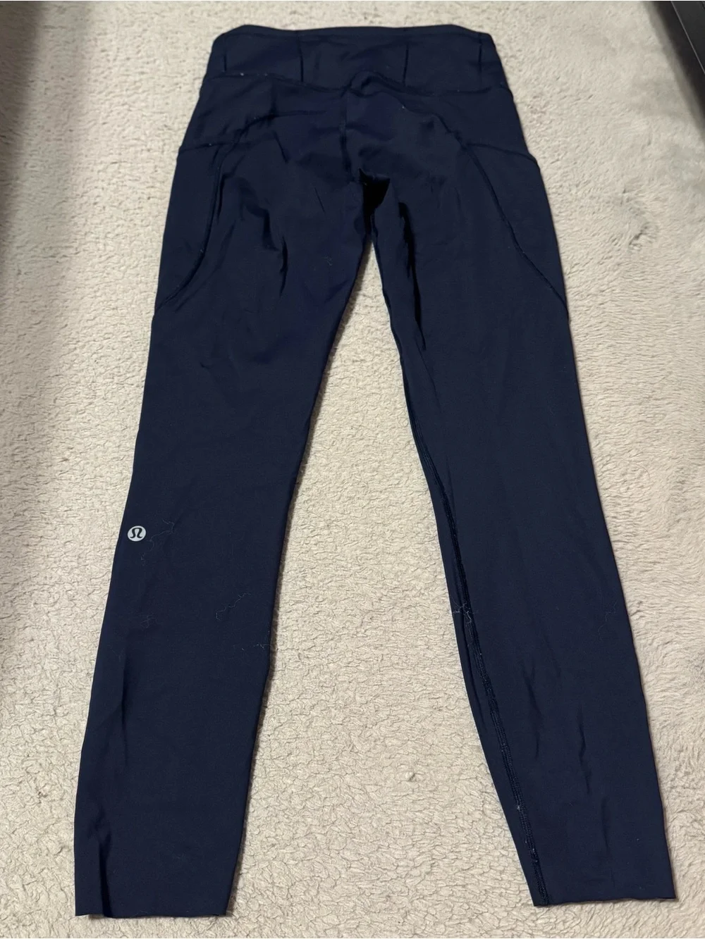 lululemon Fast & Free 7/8 Tight II Leggings Pockets Midnight Navy Blue 6 Crop-